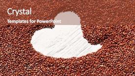  Presentation with shape heart - PPT layouts consisting of quinoa seeds on wooden background background and a tawny brown colored foreground