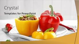 Presentation with quinoa - Theme featuring quinoa-stuffed-peppers-on-white background and a light gray colored foreground