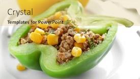  Presentation with quinoa - Beautiful theme featuring quinoa-stuffed-peppers-on-white backdrop and a yellow colored foreground