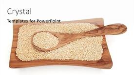 Presentation with wood grain - Beautiful slide deck featuring quinoa-super-food-grain backdrop and a white colored foreground
