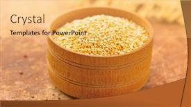 Presentation with food grains - Audience pleasing presentation theme consisting of quinoa-white-grains backdrop and a yellow colored foreground