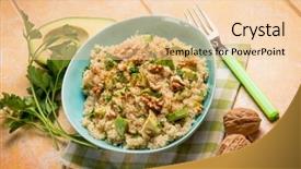  Presentation with quinoa - Slide deck featuring quinoa-with-avocado-and-nuts background and a lemonade colored foreground