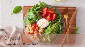  Presentation with quinoa - Slide set with quinoa-with-poached-egg-avocado background and a coral colored foreground