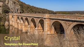  Presentation with bridge - Presentation theme with quintos-bridge-is-a-road background and a coral colored foreground