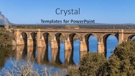  Presentation with bridge - Theme with quintos-bridge-is-a-road background and a light blue colored foreground