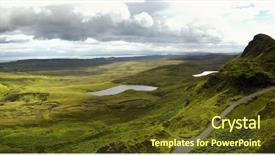  Presentation with scotland - PPT theme featuring quiraing-mountain-on-isle background and a tawny brown colored foreground
