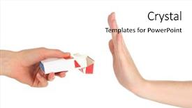  Presentation with stop smoking - PPT layouts consisting of quit - concept stop smoking isolated background and a white colored foreground