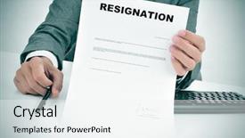  Presentation with quit - Theme with quit - man in suit in his background and a white colored foreground