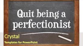  Presentation with quit - Slides having quit being a perfectionist - efficiency background and a  colored foreground