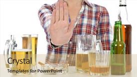  Presentation with quit - Colorful PPT theme enhanced with quit drinking and smoking backdrop and a coral colored foreground