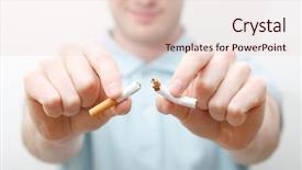  Presentation with crushing - Cool new presentation theme with no smoking - hand crushing cigarettes backdrop and a lemonade colored foreground