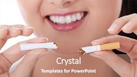  Presentation with woman praying over bible - Theme enhanced with no smoking - young woman breaking cigarette background and a coral colored foreground