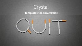  Presentation with quit - PPT theme with quit-smoking-concept-letters-made background and a gray colored foreground