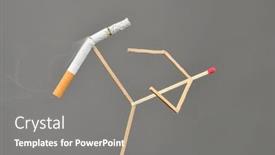  Presentation with quit - Slide deck enhanced with quit-smoking-concept-match-man background and a gray colored foreground