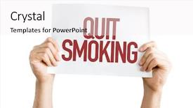  Presentation with quit - Beautiful presentation featuring quit smoking placard isolated on white backdrop and a white colored foreground