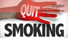  Presentation with smoking cessation - PPT theme featuring quit smoking background and a coral colored foreground
