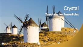  Presentation with spain music - Cool new theme with quixote - windmills consuegra castile-la mancha spain backdrop and a teal colored foreground