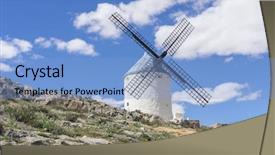  Presentation with ancient war history medieval - PPT theme featuring quixote - tourism ancient and majestic medieval background and a light blue colored foreground