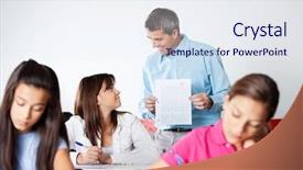  Presentation with professor - Colorful PPT theme enhanced with abstract green watercolor on paper backdrop and a mint green colored foreground