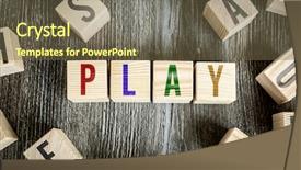  Presentation with quiz - PPT theme consisting of quiz school - wooden blocks with the text background and a tawny brown colored foreground