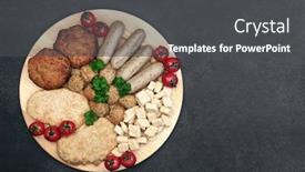  Presentation with plant based - Slide set with quorn-tofu-health-food-plant background and a dark gray colored foreground