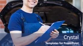  Presentation with mechanic seals - PPT layouts consisting of quotation price - smiling mechanic writing background and a ocean colored foreground