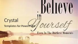  Presentation with believe - Beautiful presentation theme featuring quote - always believe in yourself backdrop and a lemonade colored foreground