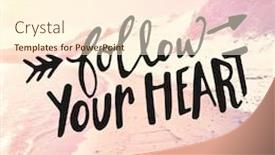  Presentation with quote - Colorful presentation design enhanced with quote - follow your heart backdrop and a cream colored foreground