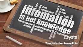  Presentation with information knowledge - Cool new slide deck with quote from albert einstein backdrop and a tawny brown colored foreground