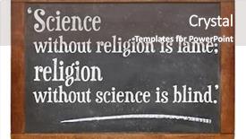  Presentation with religion religion - Audience pleasing slides consisting of quote from albert einstein backdrop and a tawny brown colored foreground