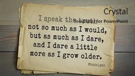  Presentation with philosopher - Slides having quote i speak the truth background and a coral colored foreground