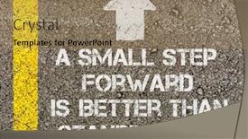  Presentation with improvement - Amazing PPT theme having quote-on-small-improvement-written backdrop and a coral colored foreground