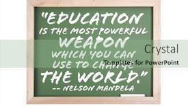  Presentation with quote - Amazing presentation theme having quote series chalkboard isolated on a white background backdrop and a seafoam green colored foreground