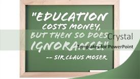  Presentation with quote - PPT theme consisting of quote series chalkboard isolated on a white background background and a seafoam green colored foreground