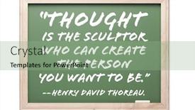  Presentation with quote - Slides having quote series chalkboard isolated on a white background background and a seafoam green colored foreground