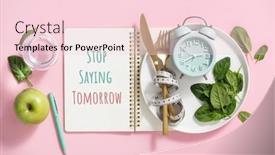  Presentation with water color - Slide set featuring quote-stop-saying-tomorrow-composition background and a lemonade colored foreground