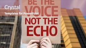  Presentation with passive voice - Cool new presentation theme with quoted company - be the voice not backdrop and a coral colored foreground