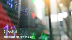  Presentation with online stock market - Theme featuring quoted company - display of stock market quotes background and a  colored foreground