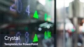  Presentation with stock market risk - Colorful slide deck enhanced with quoted company - display of stock market quotes backdrop and a tawny brown colored foreground