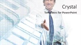  Presentation with stock broker - Colorful presentation theme enhanced with quoted company - double exposure of broker stock backdrop and a white colored foreground