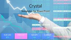  Presentation with stock broker - Presentation theme having quoted company - double exposure of broker stock background and a light blue colored foreground