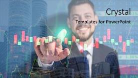  Presentation with stock broker - Presentation theme enhanced with quoted company - double exposure of broker working background and a light blue colored foreground