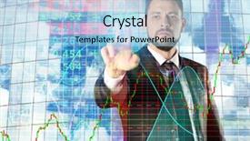  Presentation with stock broker - Amazing PPT theme having quoted company - double exposure of broker working backdrop and a light blue colored foreground