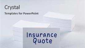  Presentation with business cards - PPT layouts featuring quoted company - insurance quote concept business cards background and a sky blue colored foreground