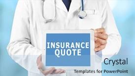  Presentation with quote - Amazing slides having quoted company - insurance quote concept doctor holding backdrop and a light blue colored foreground