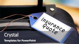  Presentation with quote - Theme featuring quoted company - insurance quote concept label background and a tawny brown colored foreground
