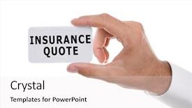  Presentation with quote - Colorful PPT layouts enhanced with quoted company - insurance quote concept man holding backdrop and a white colored foreground