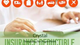  Presentation with computer - Beautiful PPT theme featuring quoted company - man using computer at table backdrop and a mint green colored foreground