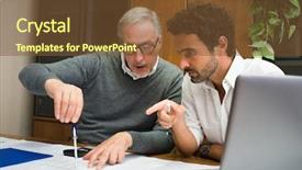  Presentation with work - PPT theme consisting of quoted company - men at work in their background and a tawny brown colored foreground