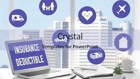  Presentation with insurance company - Slide deck consisting of quoted company - modern workplace with laptop background and a light blue colored foreground